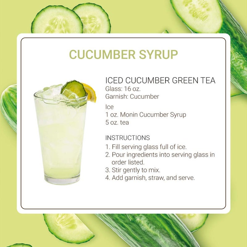 Monin - Cucumber Syrup, Refreshing Sweetness, Natural Flavors, Great for Mocktails, Cocktails, Lemonades, Teas, and Sodas, Non-GMO, Gluten-Free (1 Liter, 2-Pack) - Image 5